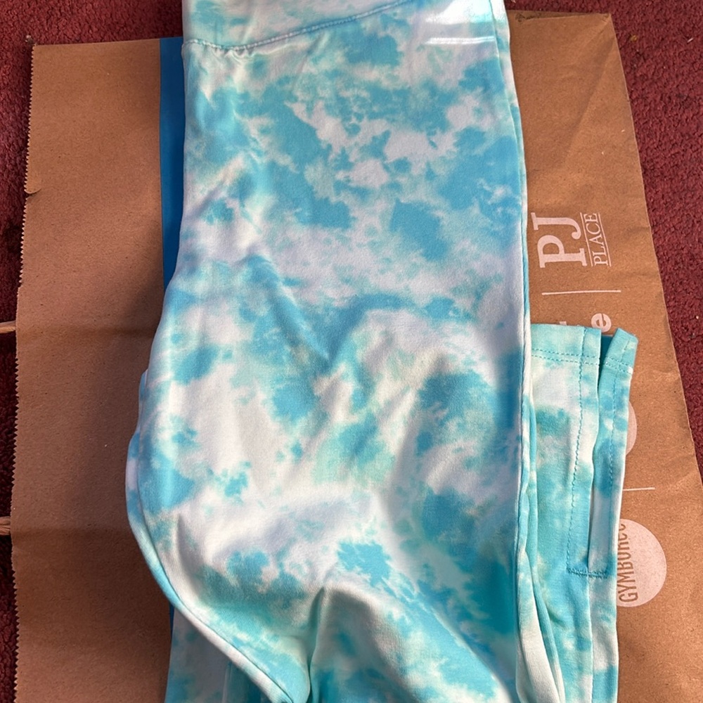 A girls blue and white tye dye jegging
